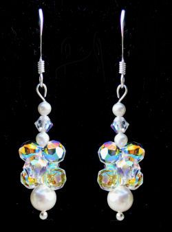 Boucles d'oreilles pendentif de perles Cristalia