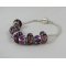 Pulsera de plata con perlas moradas y strass