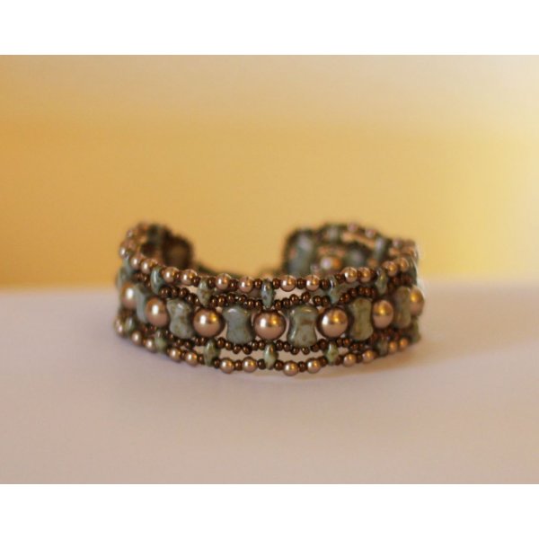 Bracelet Coco Vert-gris marbr&eacute; en kit