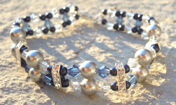 Bracelet Double Nacre bleu