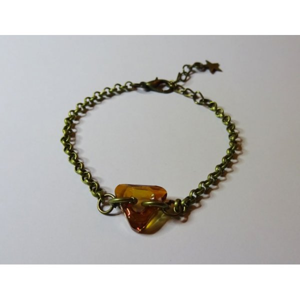 Pulsera de fina cadena de bronce Tri&aacute;ngulo 