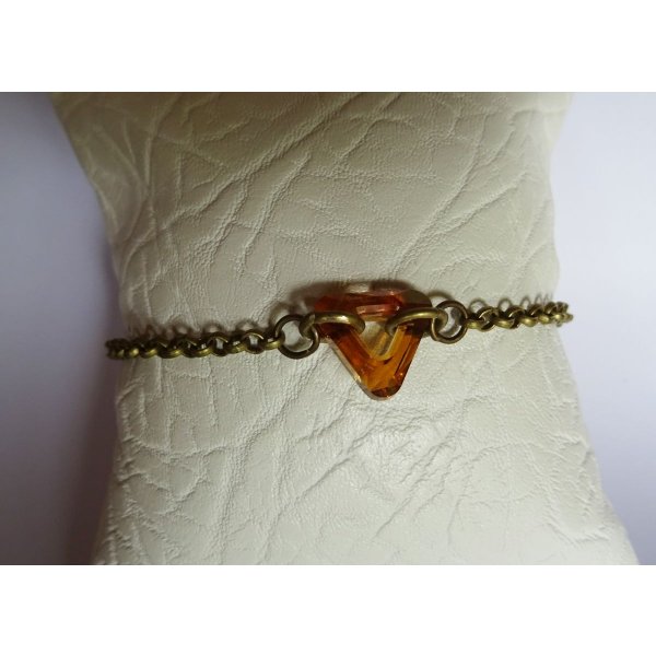 Pulsera de fina cadena de bronce Tri&aacute;ngulo 