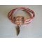 Pulsera Saipan doble vuelta cuero rosa 