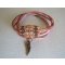 Pulsera Saipan doble vuelta cuero rosa 