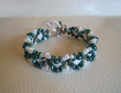 Tutoriel bracelet Silky Blanc Sarcelle