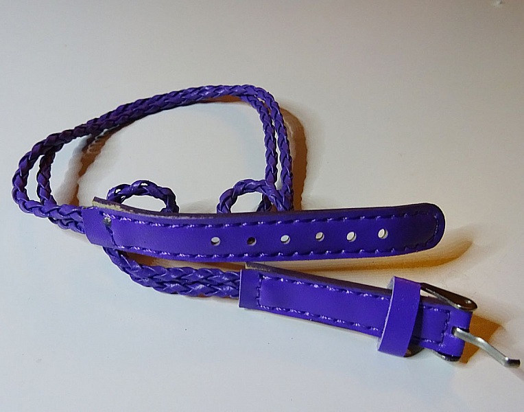 Bracelet montre tress&eacute; Violet