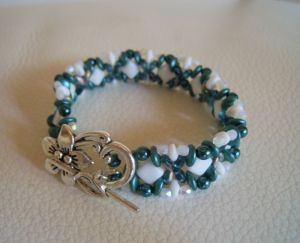 Pulsera Silky White Teal