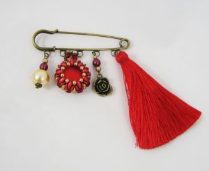 Broche en kit Queensland Rouge Pompon