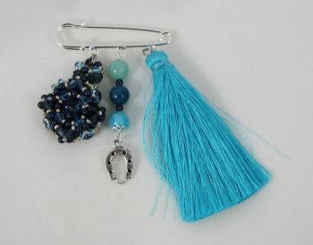 Broche pompon Andros Denim en kit