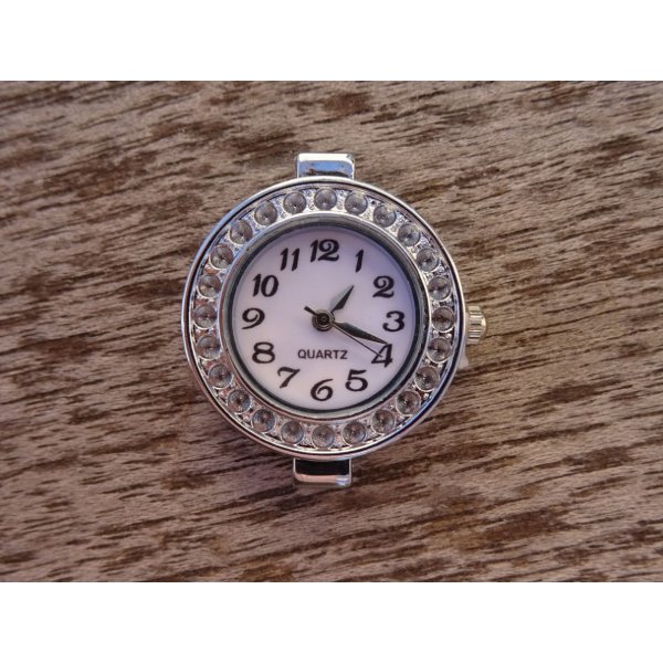 Cadran de montre argent&eacute; blanc rond