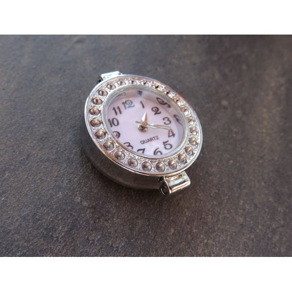 Cadran de montre argent&eacute; blanc rond