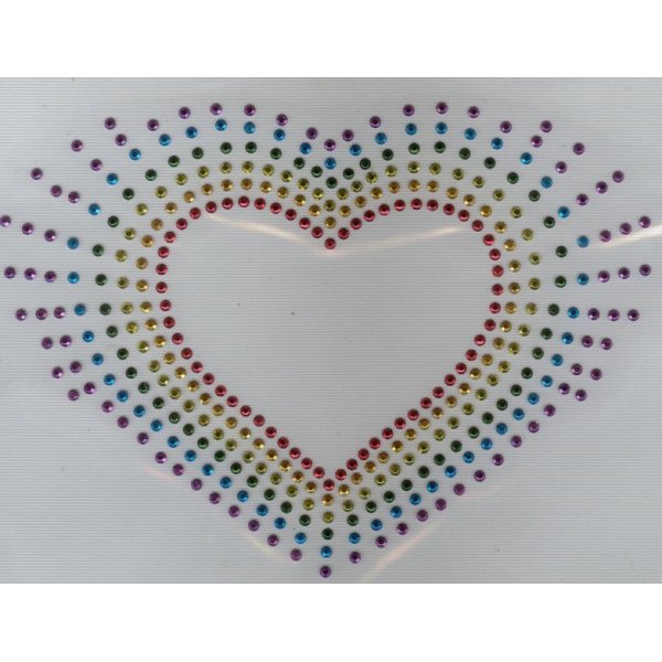 Corazón de strass multicolor