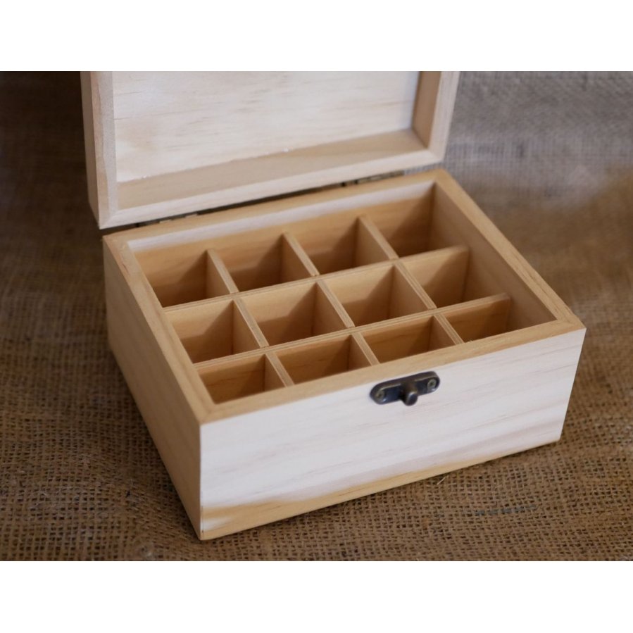 Caja para aceites esenciales de madera grabada para personalizar