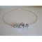 Collier argent perle Becharmed et perlées bleues