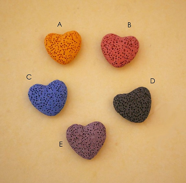 Collar colgante Caja coraz&oacute;n con piedra de lava color a elegir Regalo San Valent&iacute;n