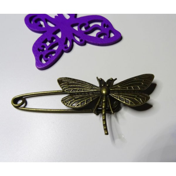 Broche lib&eacute;lula bronce antiguo
