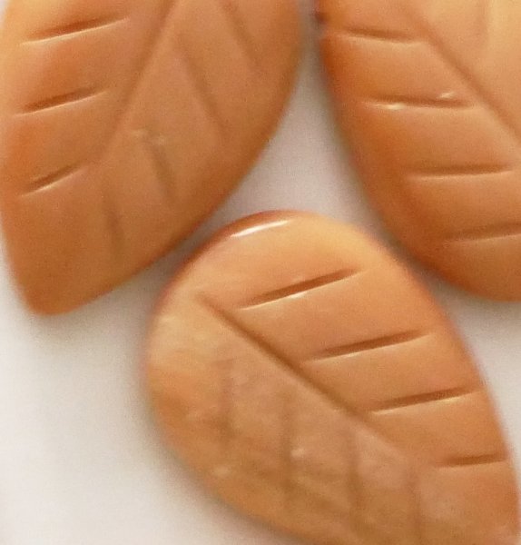 Grande perle Feuille en pierre de jaspe Malachite Rouge