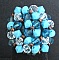 Kit bague Agate bleu oc&eacute;an