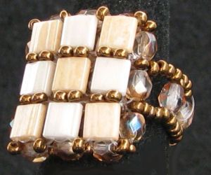 Kit anillo cuadrado Tila Beige