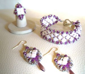 Kit Anillo Silkade Blanco y Morado