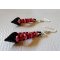 Kit boucles d'oreilles Coeur Noir et rose