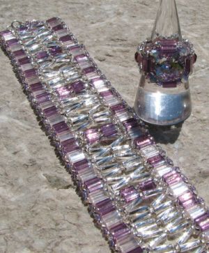 Kit pulsera ventana Tila &amp; Twist Violeta/plata