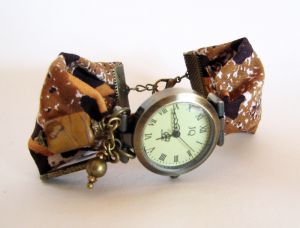 Kit de reloj de pulsera de tela de cera marrón africano