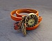 Montre  cuir Marron  cadran original Plume et pierre