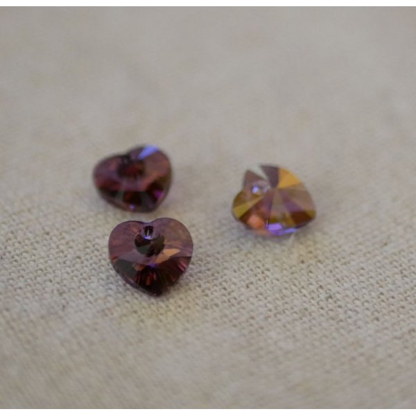 Colgante Coraz&oacute;n Cristal Swarovski 11 mm Cristal Sombra Lila