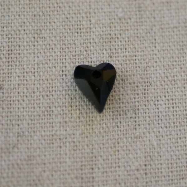Colgante Coraz&oacute;n Salvaje en Cristal Swarovski Jet 12 mm
