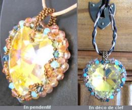 Pendentif en kit Grand coeur Lagoon