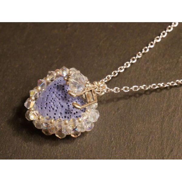 Pendentif  en kit Coeur pierre de lave diffuseur