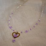 Collar Colgante Corazón Violeta 