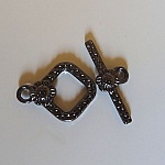 Cierre en T de diamante de n&iacute;quel negro 20