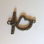 Broche en T Corazón Bronce 21 mm