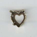 Engaste coraz&oacute;n 11x10mm oro antiguo