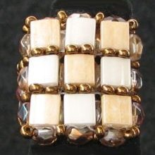 Kit anillo cuadrado Tila Beige