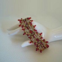 Tutorial de la pulsera Indiana roja y dorada