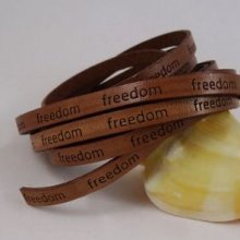 Cordón de cuero 6 mm Marrón "freedom" por 20 cm